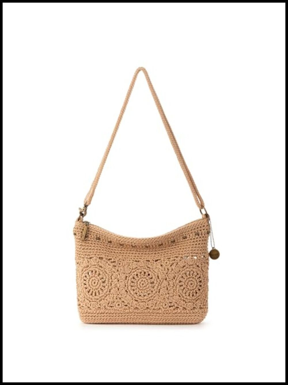 Hand Crochet Convertible Crossbody Clutch Wristlet Vegan Zip Purse